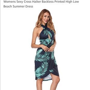 High waisted halter dress